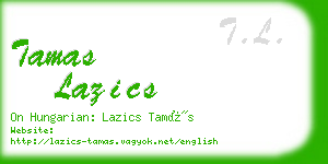 tamas lazics business card